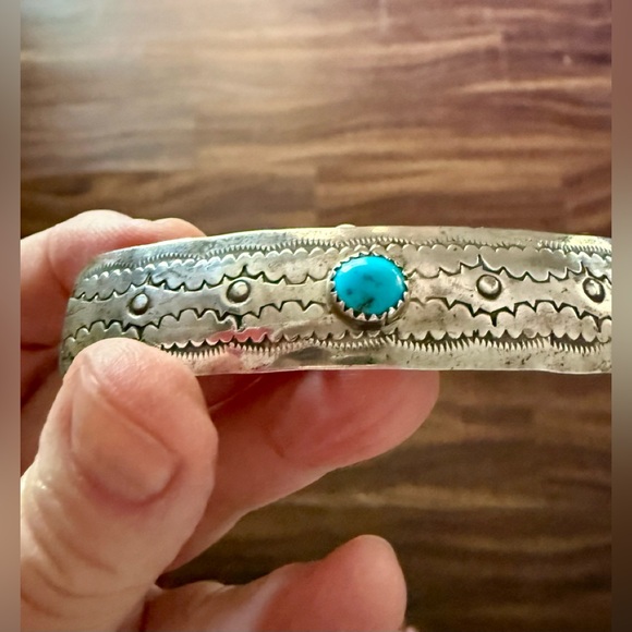 Vintage Silver and Turquoise 3” Hair Barrette - Picture 9 of 12